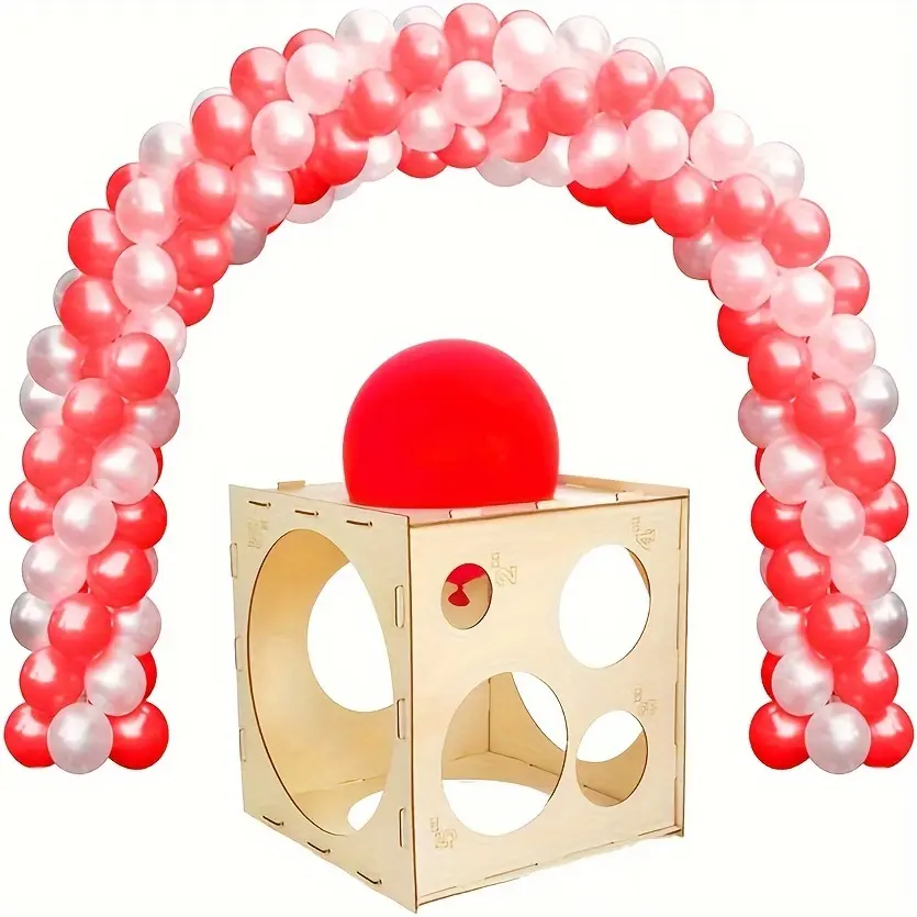DIY Wooden 9-Hole Balloon Measuring Box/Detachable/for Opening Ceremony/Wedding/Birthday Party Decoration/Balloon Size Measuring Box