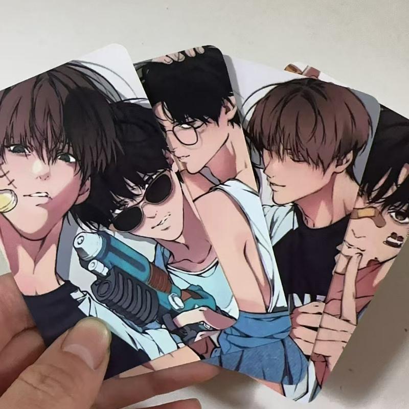 4 Pcs/set Korean Manga Lomo Card Chan Il‌,Ha Na‌,Hyun‌ Characters 3 Inches Small Cards Photocard Fans Collection Cosplay Gift