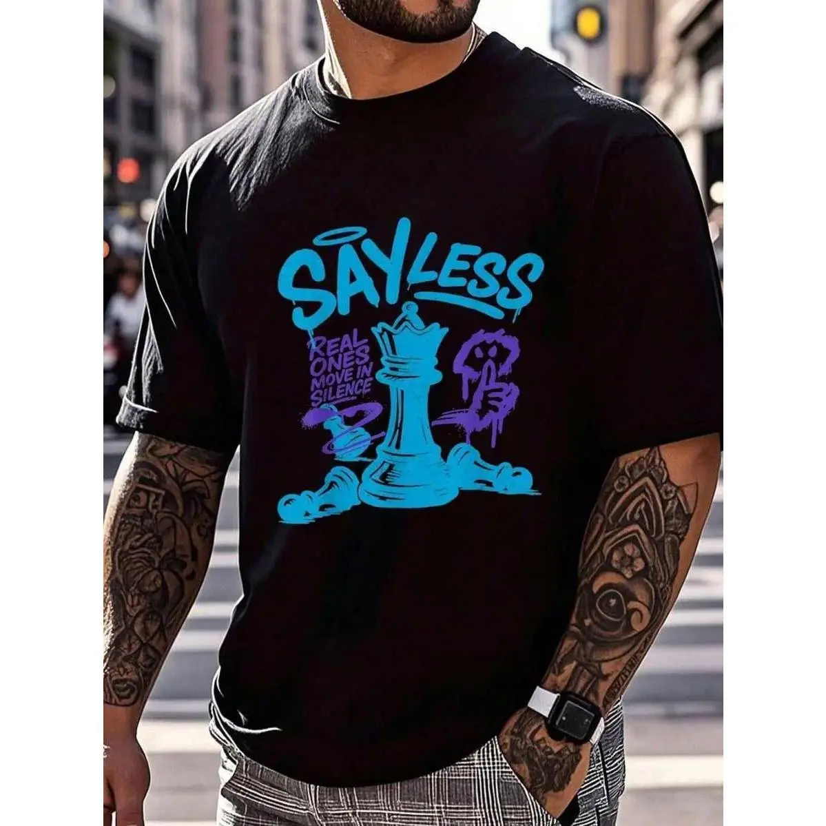 CVC cotton, fun retro, purple grapes, men's team T-shirt, street hip-hop style men's T-shirt, design sense