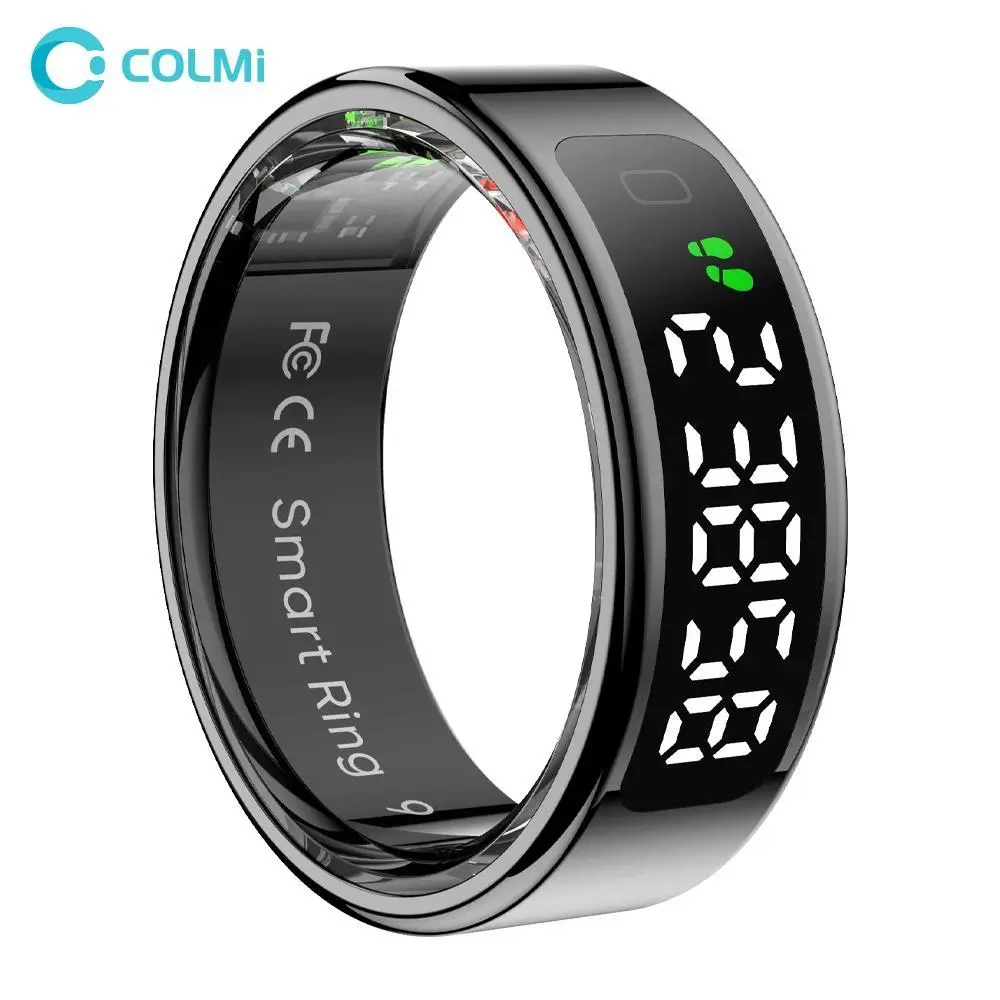COLMI R12 Digital Fitness Wearable Smart Ring 2026 - Touchscreen Display Screen, Wireless Charging, Modern Health Manager, 5 ATM Waterproof, Casual Gym-Ready Wearable Fitness Tracker for Men (Festive & Party Supplies Accessory)