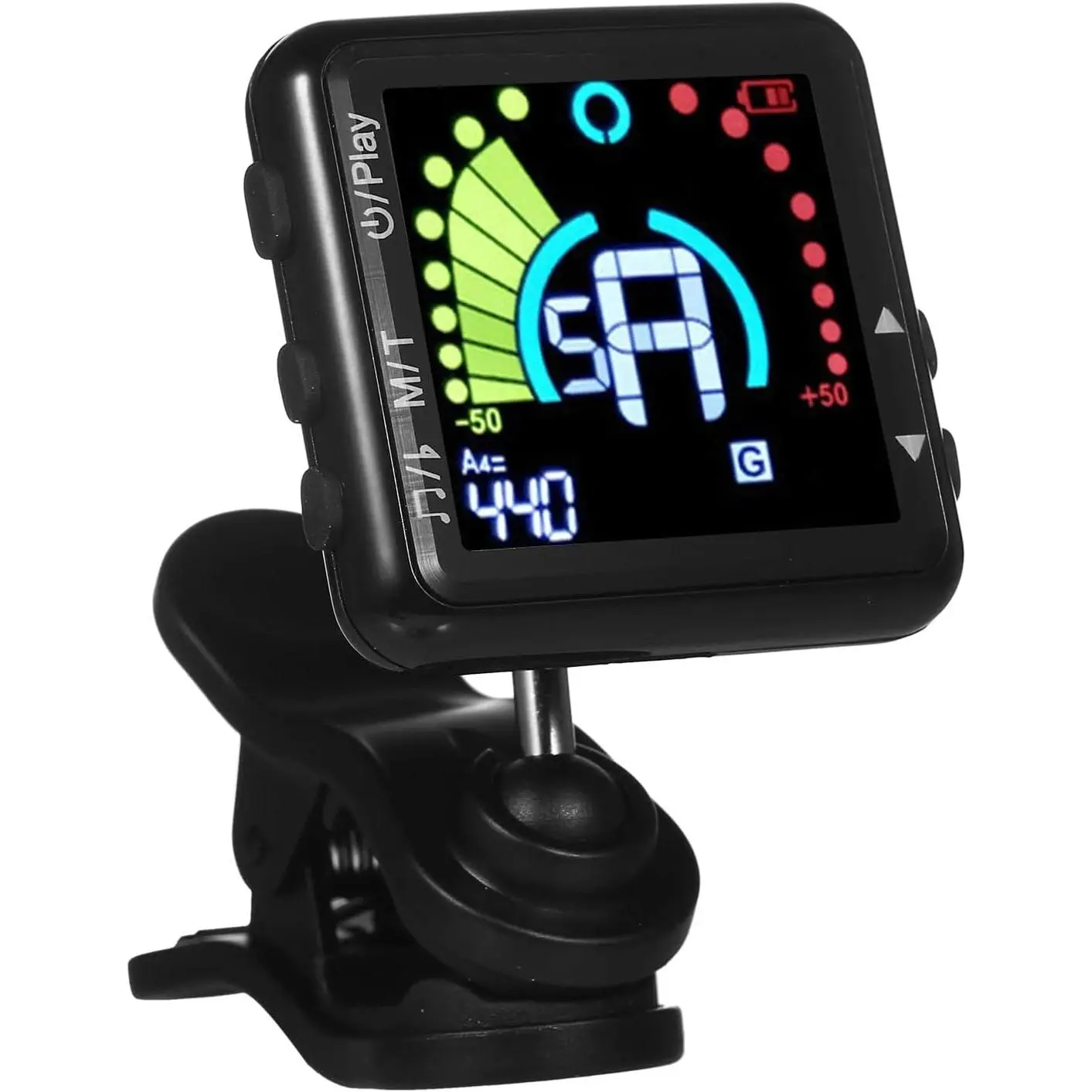 Guitar Tuner Rechargeable, Clip  Tuner with LCD Color Display with Guitar, Ukulele, Violin and Chromatic Tuning Modes, Professional Electric Guitar Tuner & Metronome for  Stringed Instruments