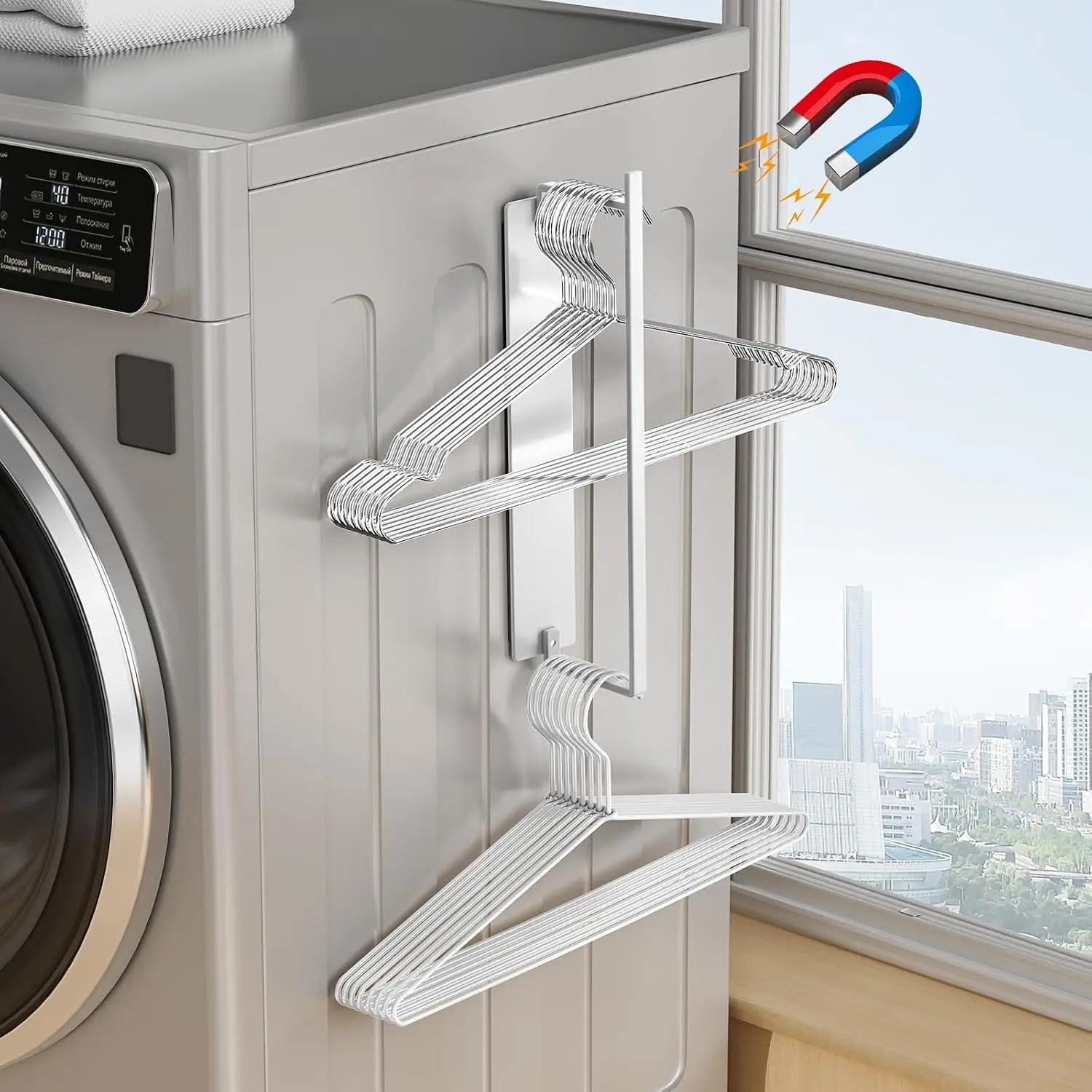 Hanger Organizer  Hanger Holder for Washing Machine Laundry Room Organization,Clothes Hangers Stacker Coat Hanger Stacker Stand Rack for Adult   Pants Hangers Storage