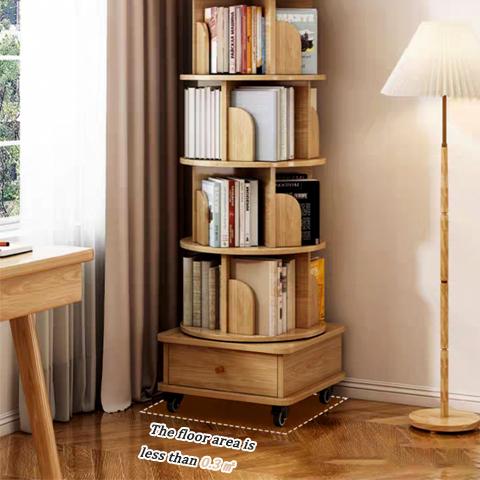 5 Tier Rotating Bookshelf, 360° Display Round Spinning Bookshelf with Wheels, Space-Saving, Small Space Rotating Bookshelf Tower for Bedroom, Living Room, Home, Office 5 Tier Rotating Bookshelf, 360° Display Round Spinning Bookshelf with Wheels, Space-Saving, Small Space Rotating Bookshelf Tower for Bedroom, Living Room, Home, Office