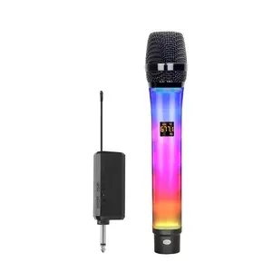 LMBGM W82 RGB Wireless Microphone, Full-Body Colorful Light, Plug and Play, 2.4G Stable Transmission, 30M Range, for Karaoke, Party, Camping, Stage and Live Streaming