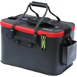 Grneric Fishing Bucket, 6Gallon/8Gallon/10Gallon Foldable Fish Bucket,Live Fish Container Multi-Functional Live Fish Bait Bucket,Outdoor Camping EVA Fishing Bag and Fish Protection Bucket
