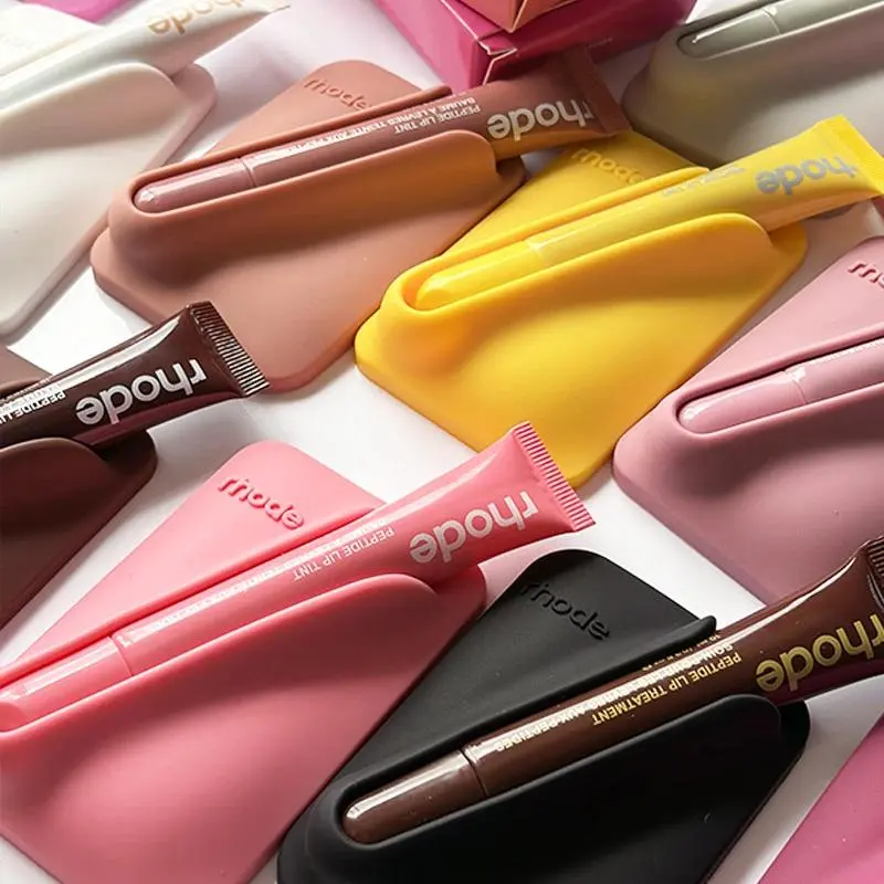 With Lipstick Rhode Magnetic Phone Case for IPhone 16 17 Air 15 14 13 Pro Max Plus Lip Gloss Holder Cover Silicone Cosmetic Bag