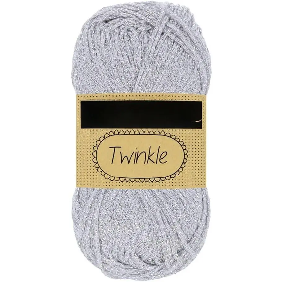 Twinkle Metallic Polyester Blend Yarn, 50g (1.76oz) Crafting Yarn with Metallic Shimmer & Subtle Shine, 940-1 Ball Form