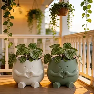 2pcs Heart-Shaped Pots, Cute Succulent Planters, Fashionable Small Flowerpots, Ideal for Office & Home Decor, Indoor & Outdoor Use, Perfect Gift