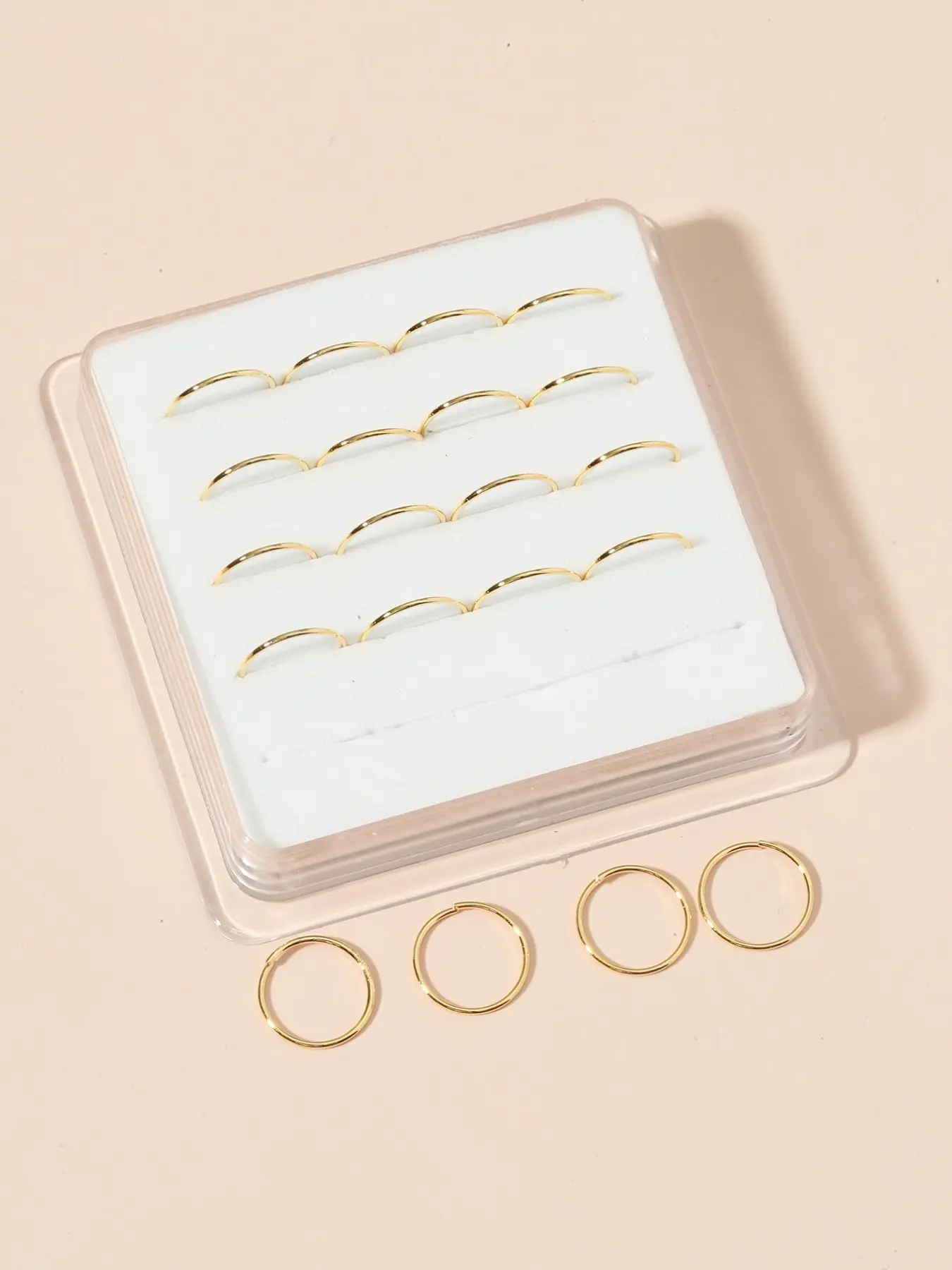20 Pcs Basic Simple Fashion Copper Nose Rings Hoops, Piercing Jewelry, Elegant Design for Daily Wear, Perfect Accessory for Any Occasion, Durable & Stylish