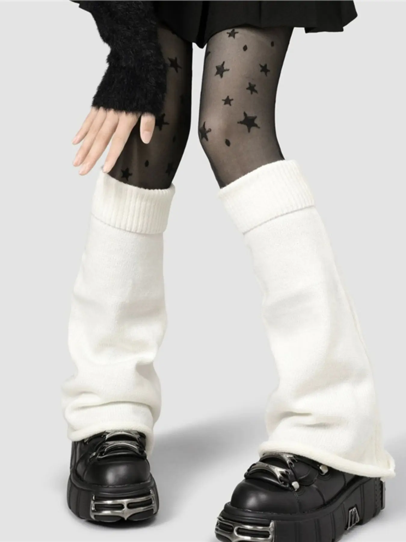 1 Pair New Lolita Sweet Girl Leg Warmer Knit Socks Wool Ball Knitted Foot Cover Cosplay Women Autumn Winter Heap Heap Socks