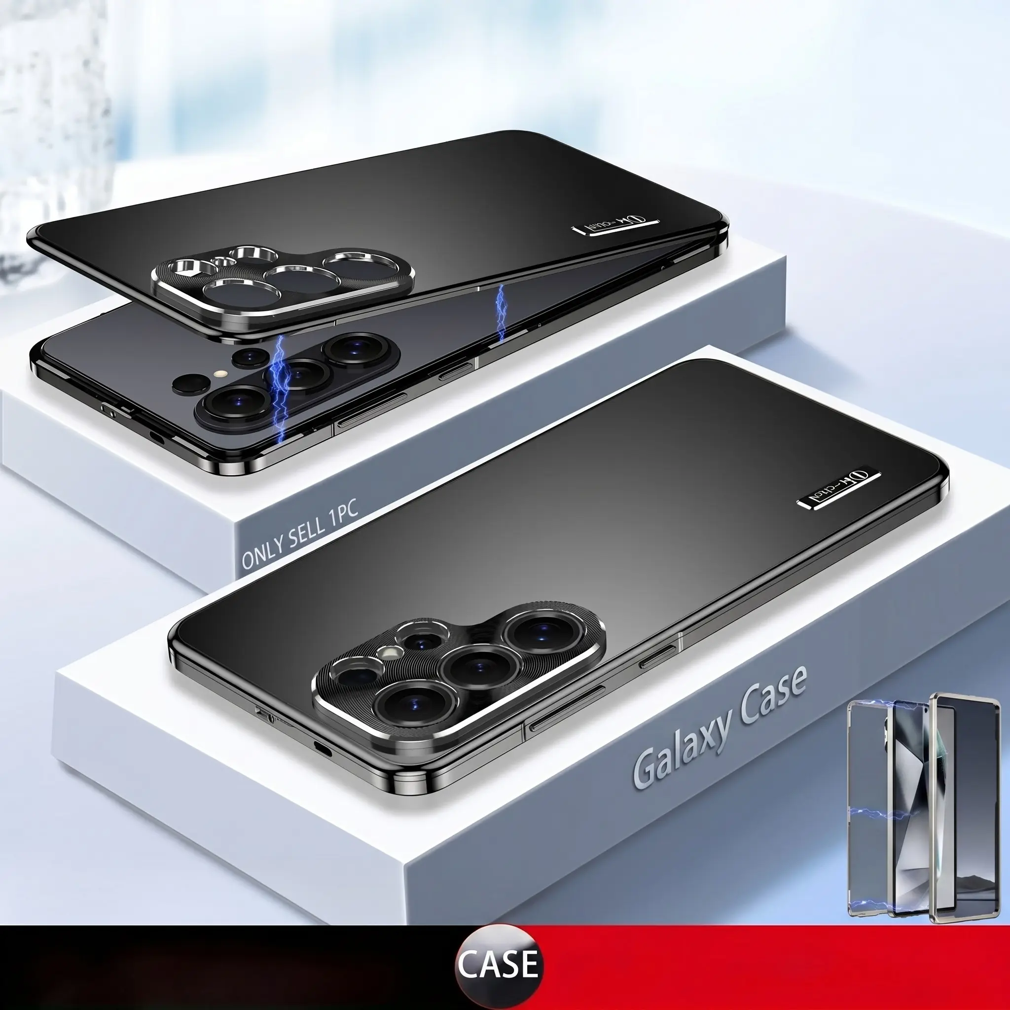 For Samsung Galaxy S25 S26 Ultra Case, Split Two-In-One Magnetic Aluminum Frame, Ultra Thin Matte PC Back Cover, Luxury Business Shell, Protective Smartphone Cover, Free Screen Protector