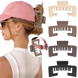 Hat-Friendly Claw Clips for Baseball Caps - 4 Pcs Trucker Hat Hair Clips for Women, Claw Clips for Thick Hair Hat Hairstyles, Gifts Hair Accessories