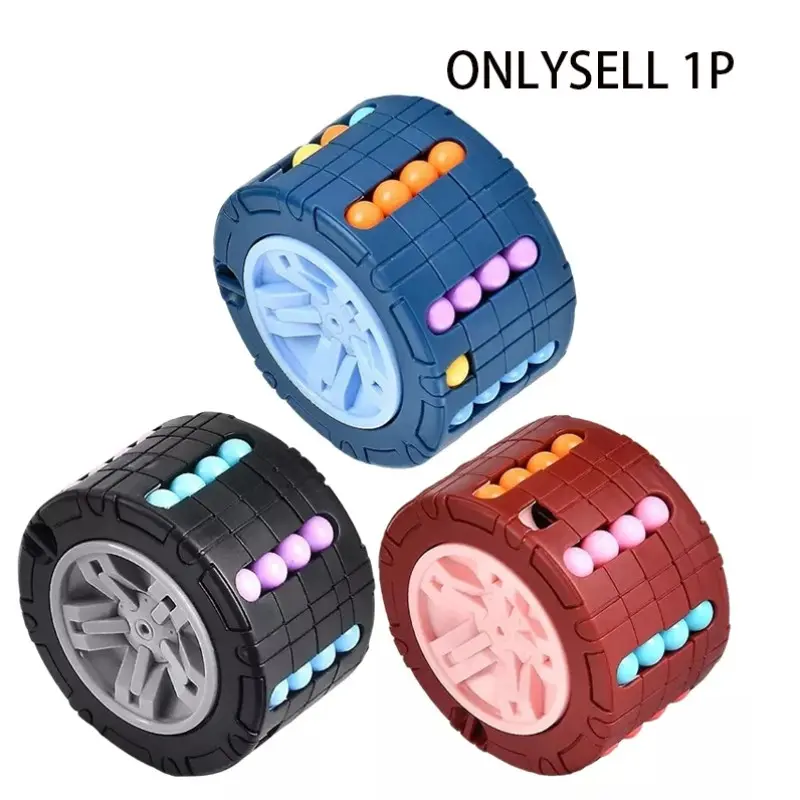 3D Cylinder Puzzle Toy, Magic Bean Gyro Rotation Sliding Brain Game, Stress Relief Finger Toy, Finger Fidgets, Suitable for Adults, Kids, Autism, Adhd