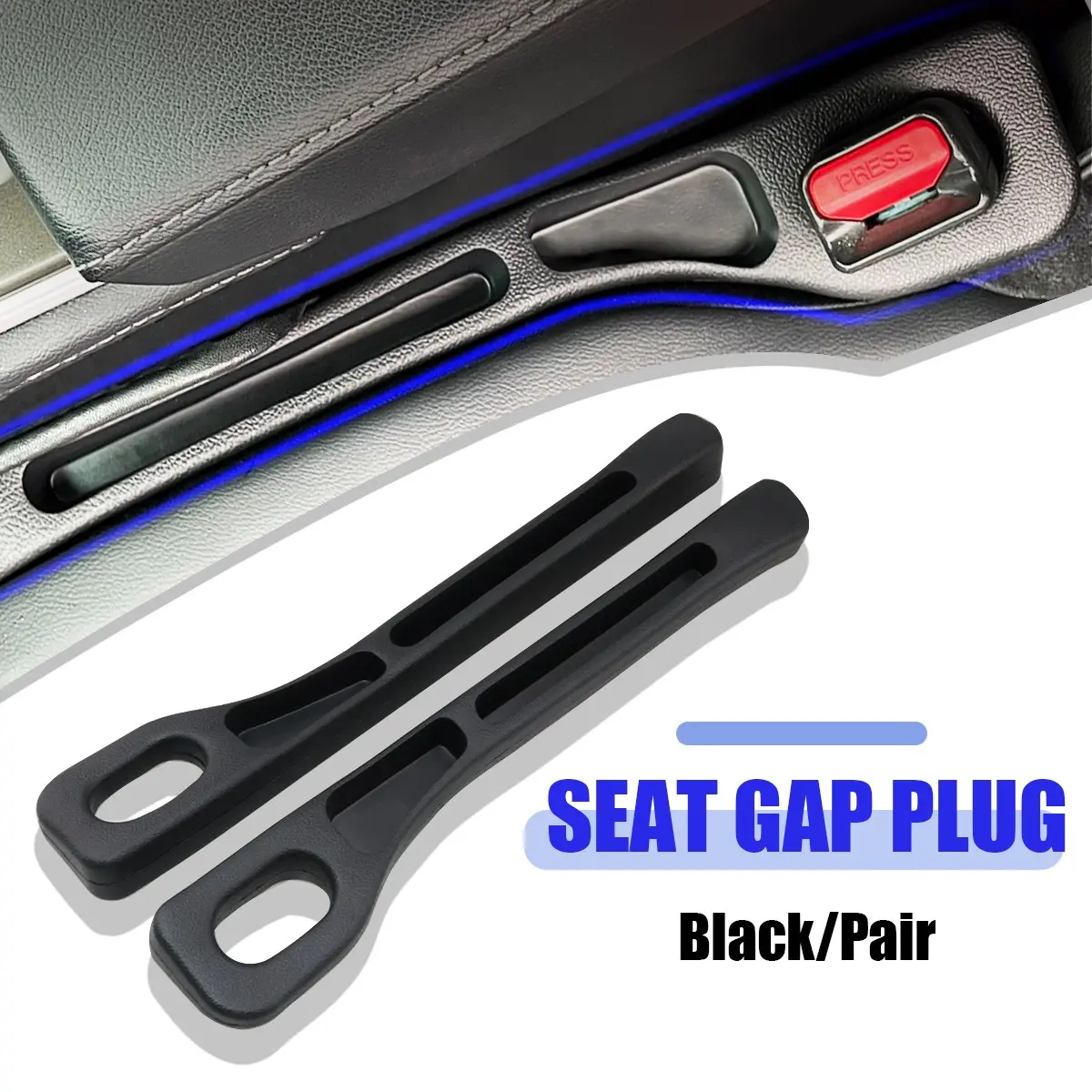 2pcs car seat gap filling strip, side seam leak proof insert, seat gap manager, storage slot, double-sided and storage design for storing small items, suitable for most cars