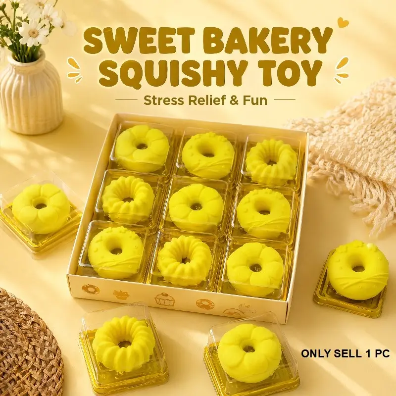 New Arrival! Stress Relief Squeezable Cookie Bread Toy, 2pcs Random, Slow Rebound Baking Bread Toy, Non-Toxic Safe, Perfect Gift