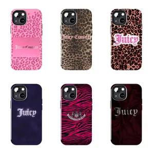 Pink & Black Stripe Juicy Couture Case Suitable for iPhone 17-11 Pro Max/Plus and  Samsung Galaxy S23-25