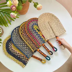 Seaweed Weaving Fan Nordic Hand Woven Africans Elements Fans Portable Sturdy Handheld Straw Fan For Party Wall Decoration
