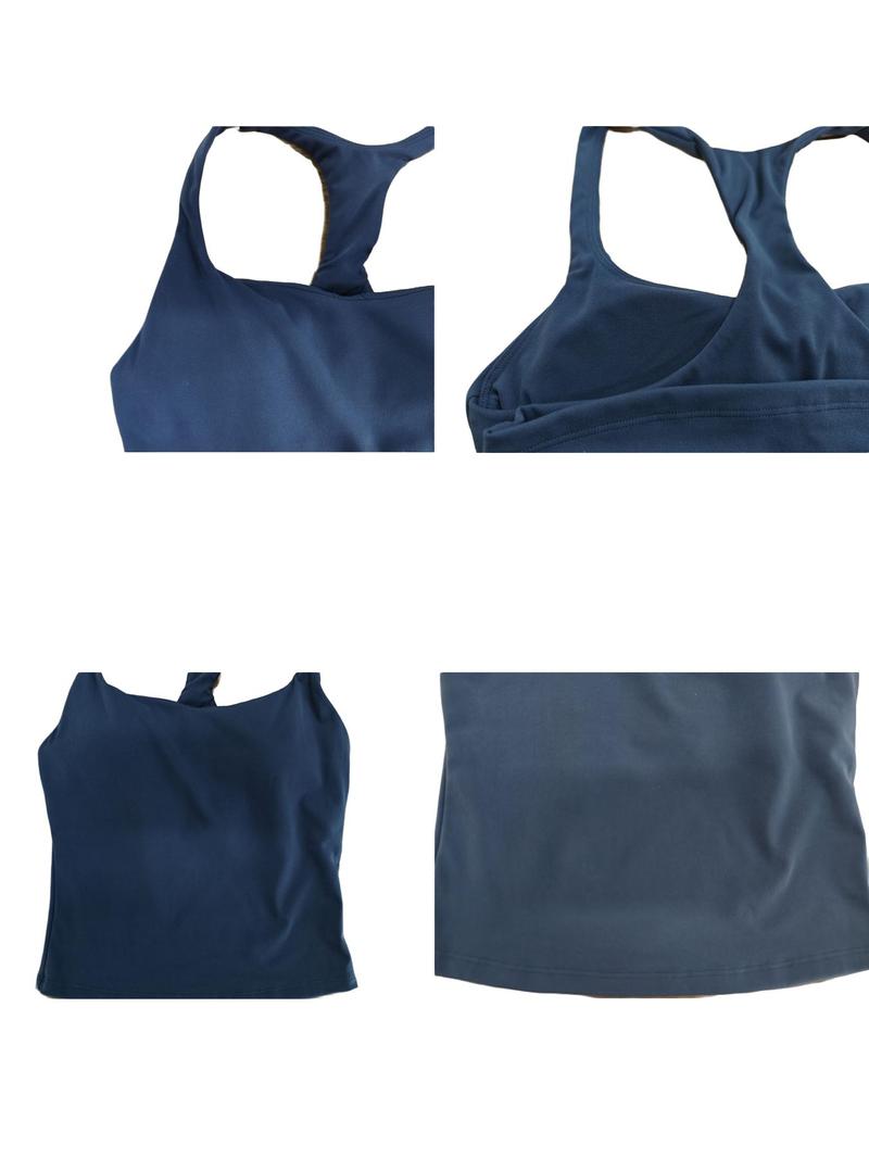 Women's Sleeveless Soft Sports Tank Top with Chest Pads, Slim-Fitting Yoga Shirt for Flexible Movement, Ideal for Outdoor Jogging and Gym Workouts, Sleeveless Gym Tops