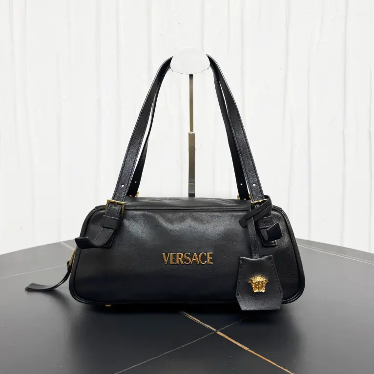 Pre-owned VERSACE 7.8'' R14709 Leather Shoulder Bag C6843983651 0808 T5 Betsy