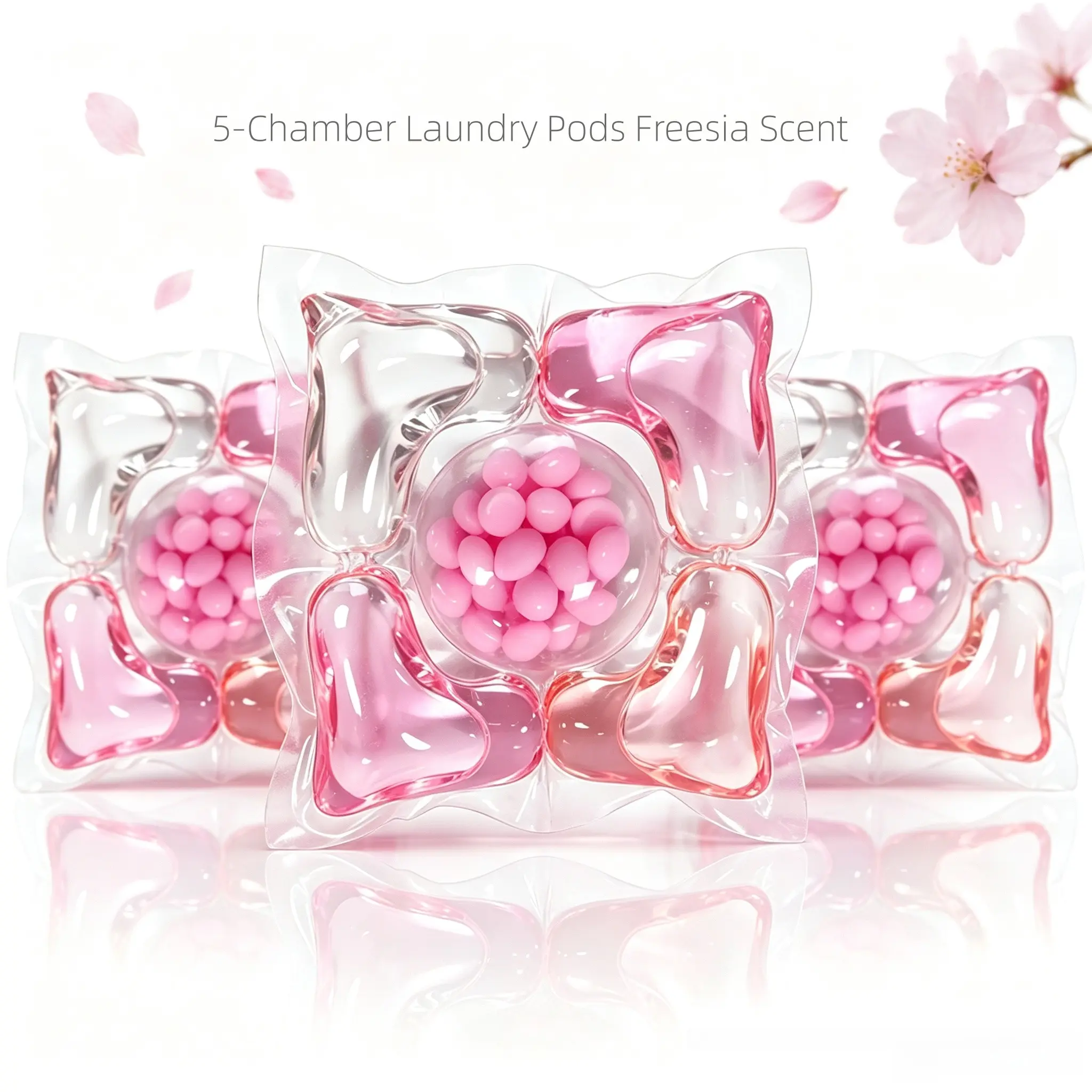 5-In-1 Cherry Blossom Laundry Detergent Pods, He High Efficiency, Deep Stain Remover, Sakura Fragrance, 180g/400g, Family Daily Use, Scented Laundry Detergent