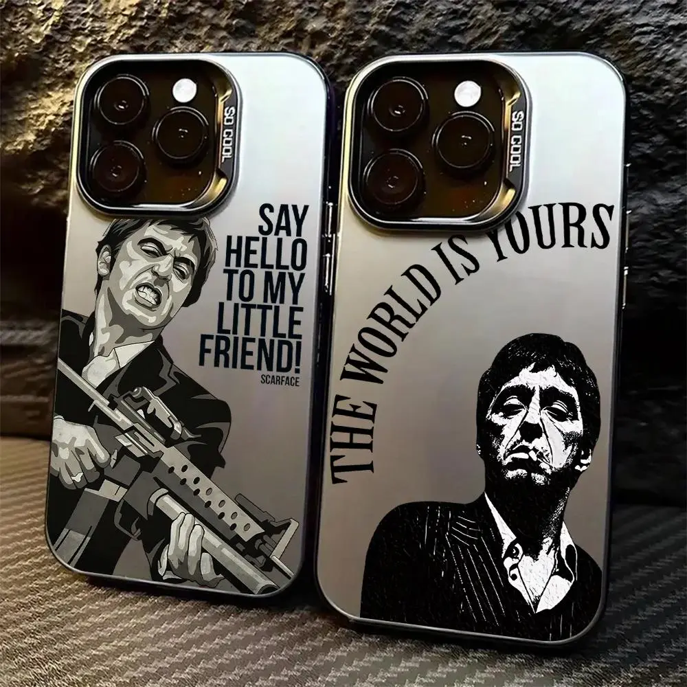 Hard Matte TPU Shockproof Smartphone Case - Gun Man Quote & Suit Gentleman Curved Text Design, Anti-Fall Handheld Shell for iPhone 17,16,15,14,13,12,11 Pro Max,Air,Plus & Cellphone Devices