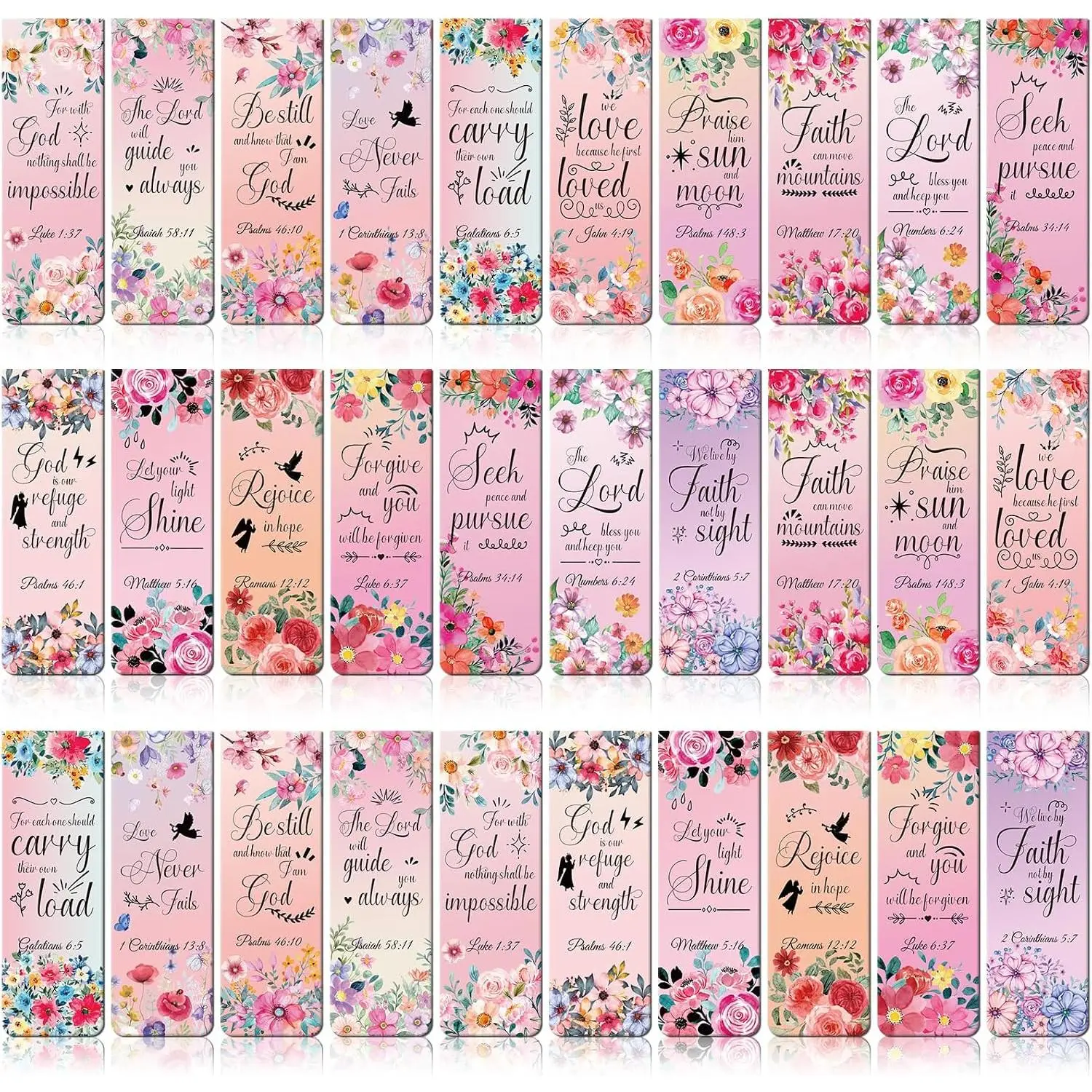 Verse  Bookmarks - 30 count Christian | Book Marks Gifts for Reading Women Men Accessories Inspirational Floral Bookmark  Catholic Religious Scripture Markers