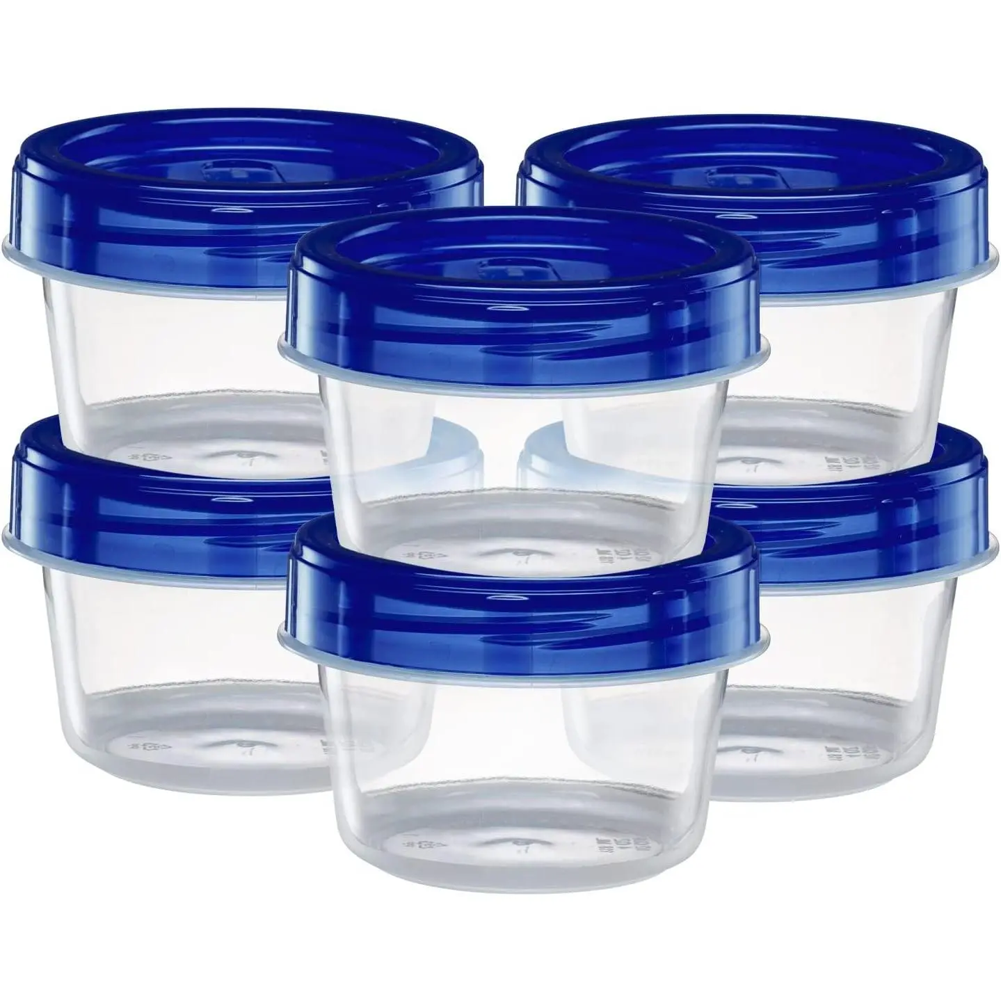 Twist Top Containers Small  Storage Containers Blue Screw  Lid  Stackable Leakproof Airtight, Pack of 10-4 oz Containers