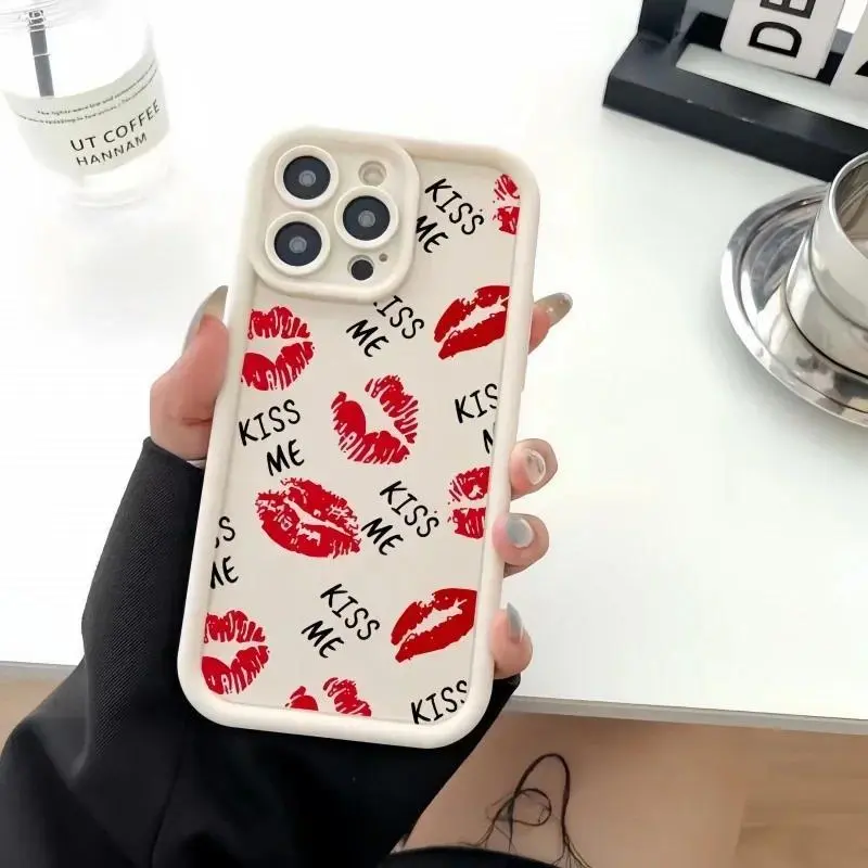 Phone Case For Motorola Moto Edge 60 Fusion 40 NEO 50 Pro E14 G85 G24 G34 G54 G84 G14 G53 E13 G75 E22 Cover Lip Print Silicone