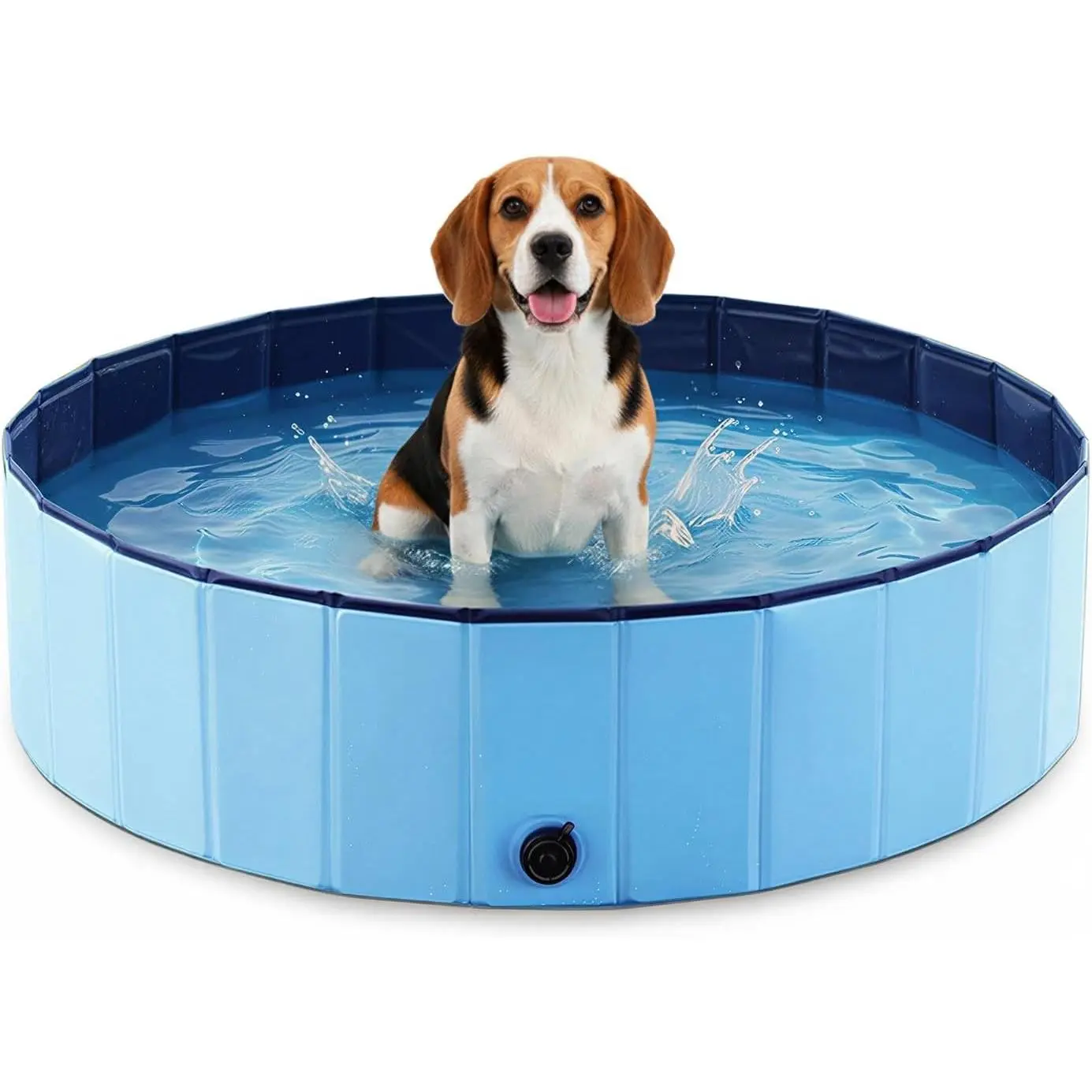 Foldable Dog Pool for Small & Medium Dogs – Portable Pet Pool for Outdoor, Backyard, Travel, Beach, Cooling & Bathing, Easy to Store & Clean (Blue, Medium-48" x 12")