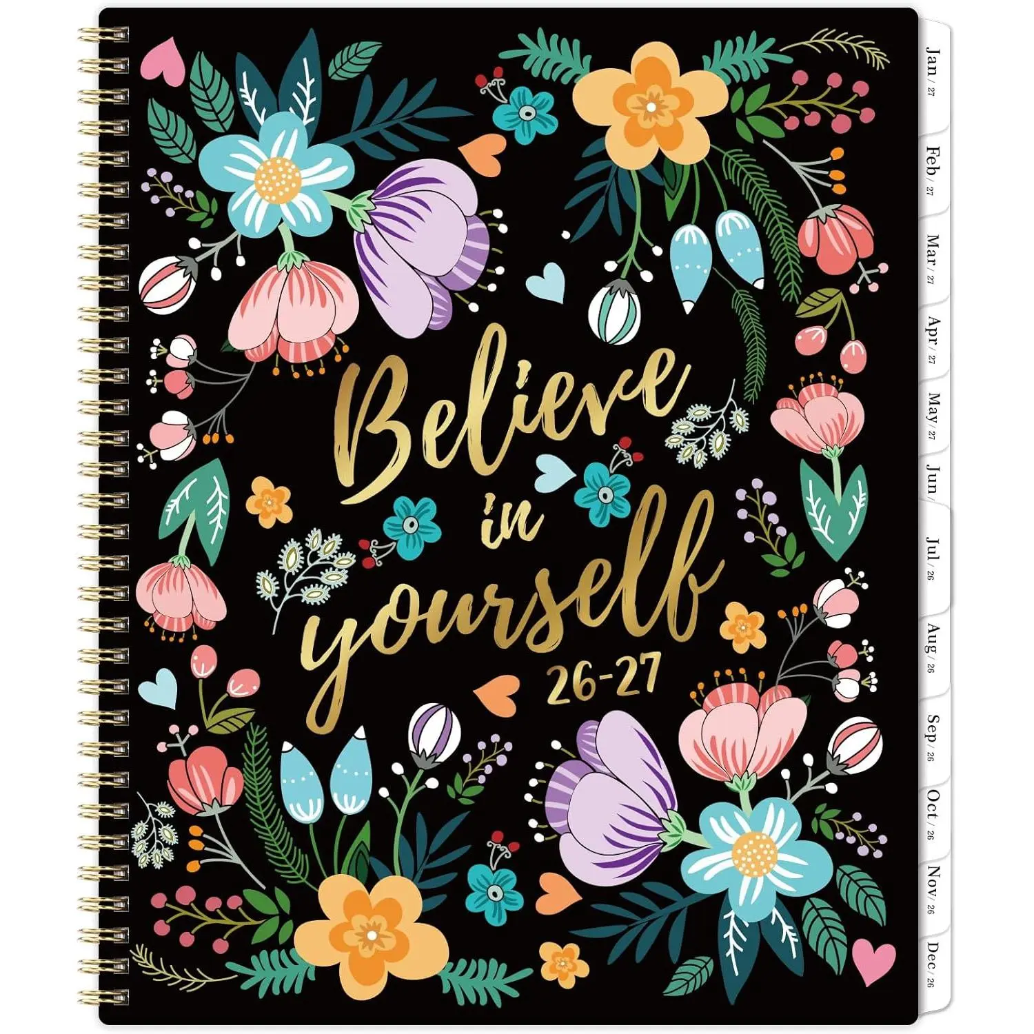 2026-2027 Monthly Planner - 8.5" x 11", Jul. 2026 - Dec. 2027, 18 Month | Monthly Calendar Planner, Planner with  Pocket, -Wire Binding - Floral