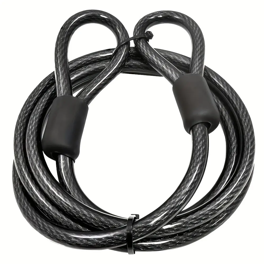 Heavy-Duty 59" Steel Cable Metal Wire with Closed Loop Locking, 1/3" Diameter, PVC Coated, Durable for Outdoor Sports & Rescue, Secure Transportation