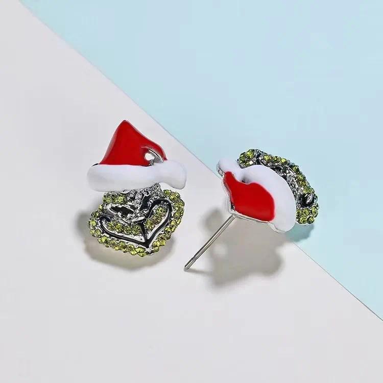 2026 Christmas Earrings Classic Cartoon Series Metal Acrylic Drop Earring for Woman Girl New Year Christmas Party Gift
