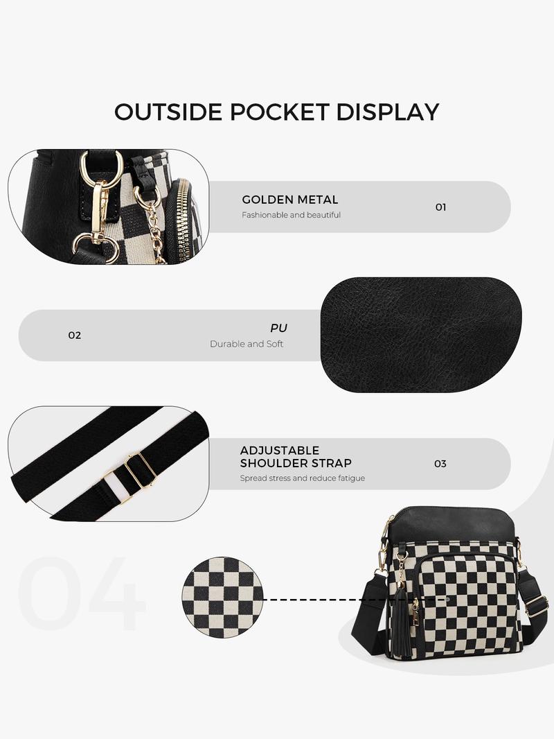 Women's Fashionable Plaid Pattern Shoulder Bag, Fashionable Patterned Bag, Casual Versatile Shoulder Bag for Daily Used, Trendy All-match Commuter Bag