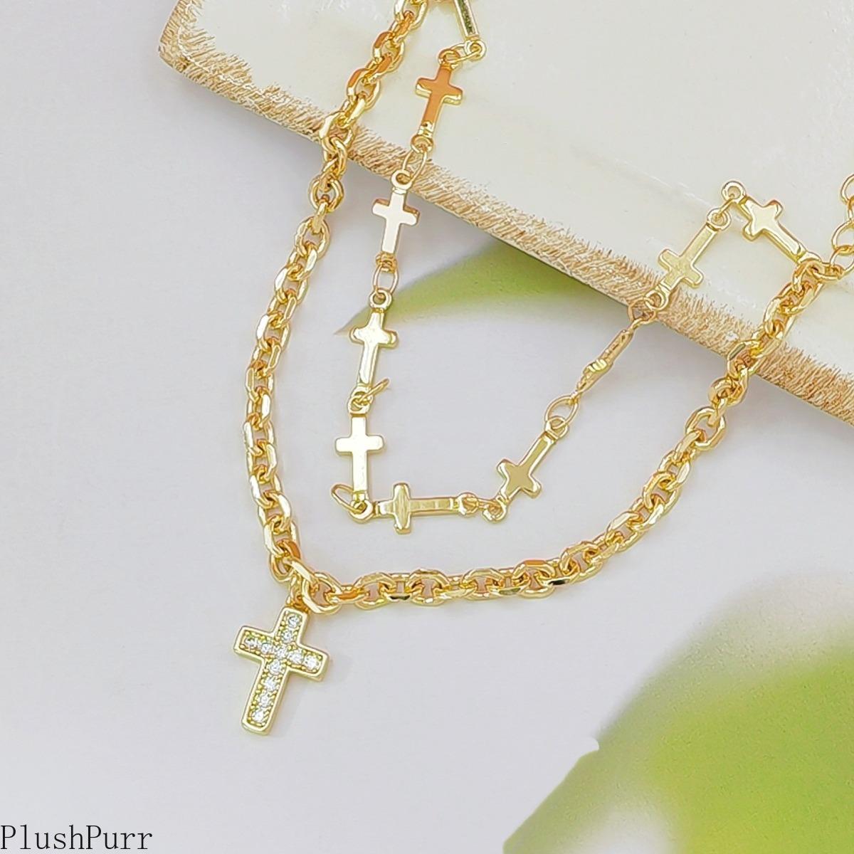 2026 Layered Cross Bracelet—Exuding a chic, high-end aesthetic, this versatile piece is easy to style and perfect for everyday wear, making it an ideal gift for Mother's Day and various other occasions.