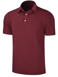 Men's Quick-Dry Striped Golf Polo Shirt, Breathable and Wrinkle-Resistant, Ideal for Sports, Work, and Smart Casual Wear