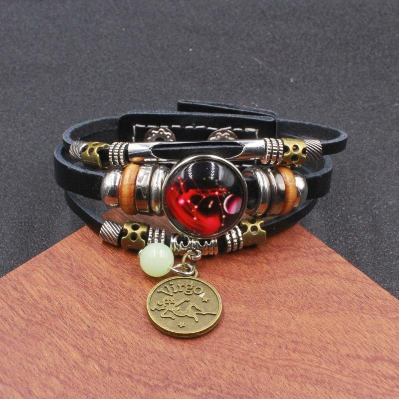 Twelve Zodiac Sign Bracelets Korean Style for Couples and Friends Fluorescent Glowing Bangles Jewelry Gifts Ideal for Her Him Twelve Zodiac Sign Bracelets Korean Style for Couples and Friends Fluorescent Glowing Bangles Jewelry Gifts Ideal for Her Him