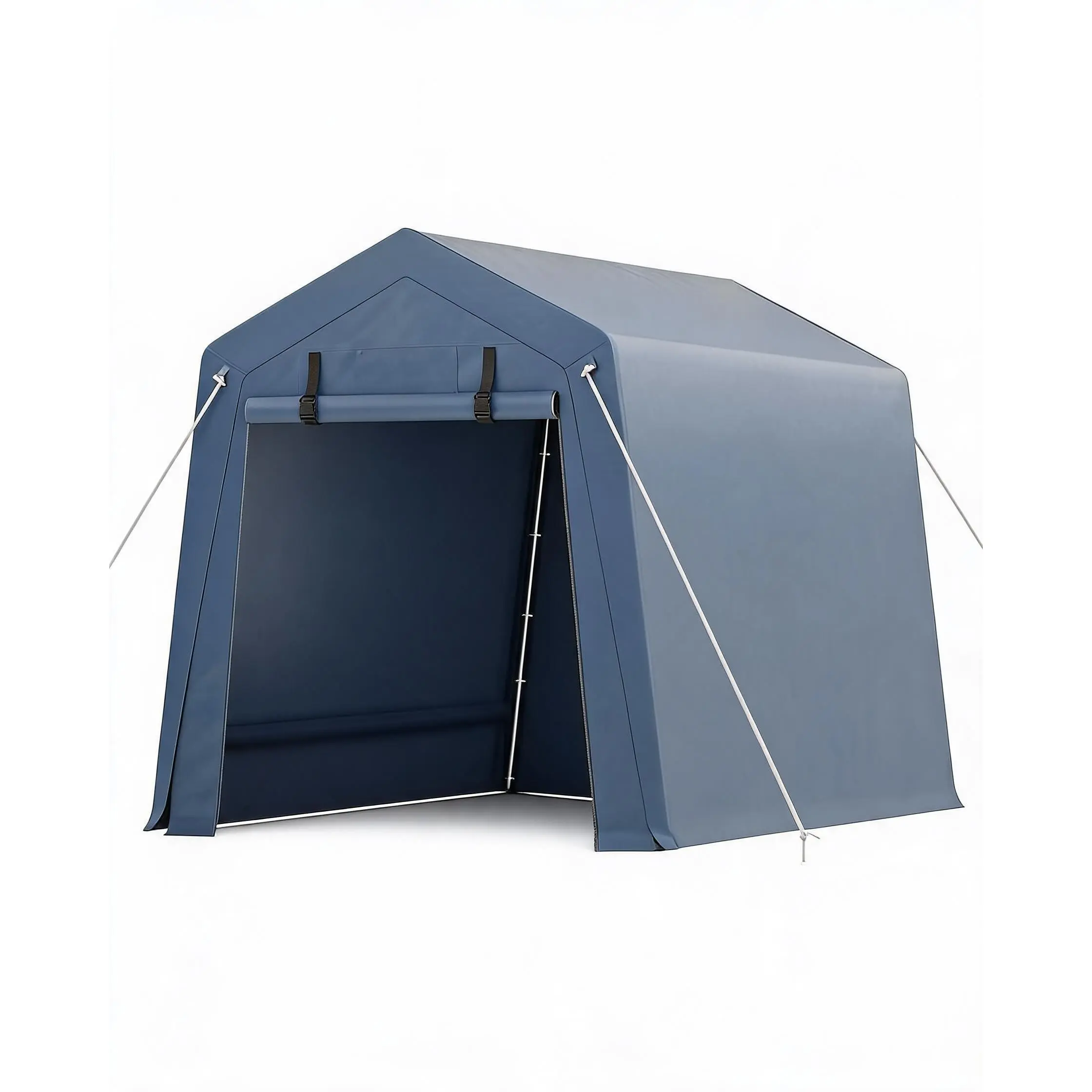 Garvee Waterproof Tarp for Outdoor Use, Durable, for Garage, Ventilated Doors and Windows, Roll Zipper, UV-Resistant Polyethylene, Metal Frame, Car, Motorcycle, Bicycle