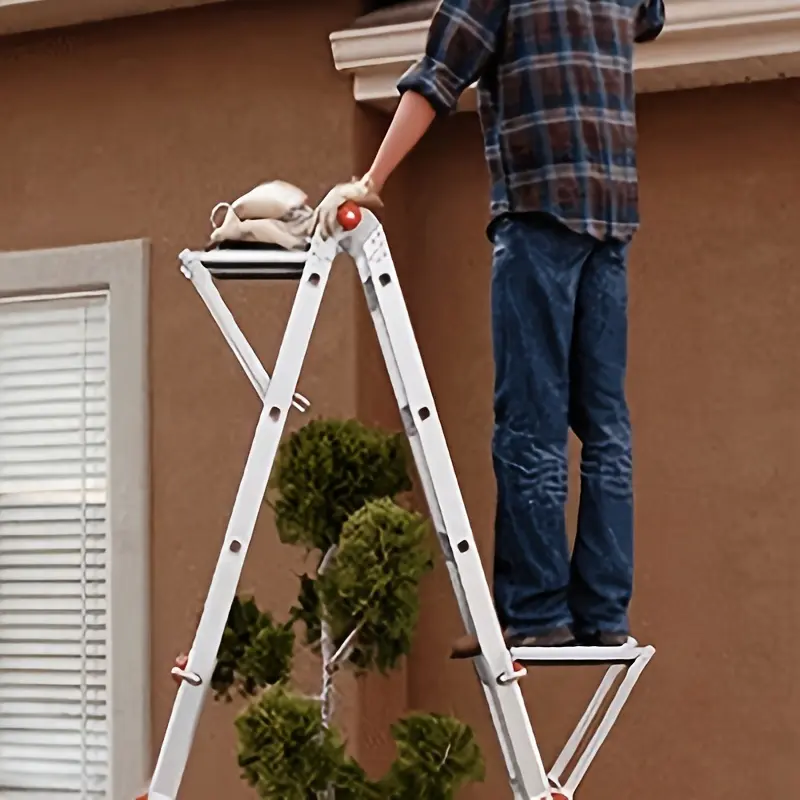 1pc Heavy-Duty Folding Iron Platform with Herringbone Ladder Accessory - Heavy-Duty Metal Construction, Compatible with Most Standard Ladders, Easy Install, Repair, Cleaning - Ideal For Home, Workshop, Or Professional Use, Ladder For Home
