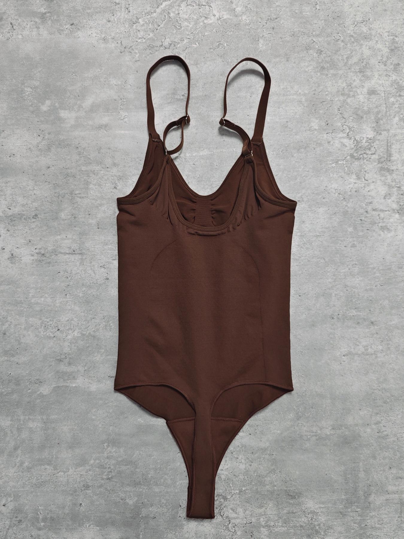 Women's Adjustable Spaghetti Strap Cami Bodysuit, Sports Bodysuit for Yoga Gym Workout, Basic Minimalist Womenswear, Summer Outfits 2024