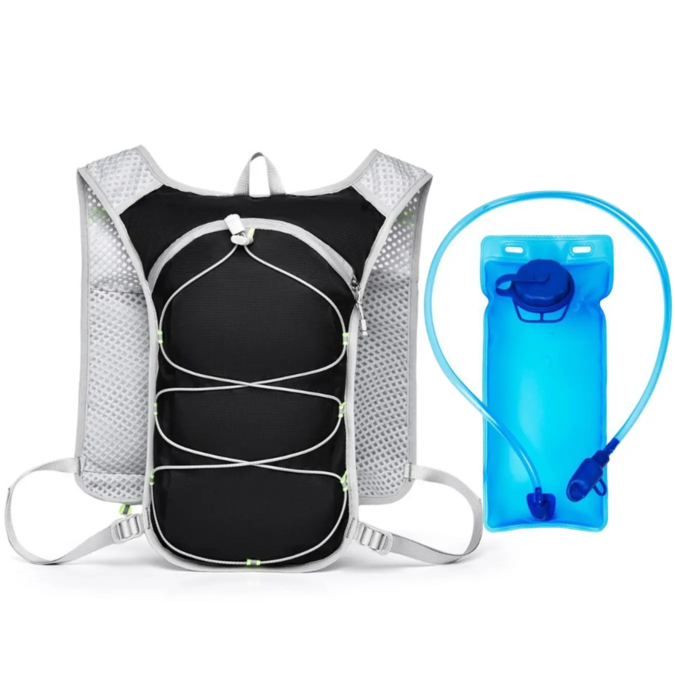 Lightweight Hydration Backpack with 2L Water Bag, Unisex Small Running Vest, Ideal for Hiking, Oxford Fabric Sports Bag