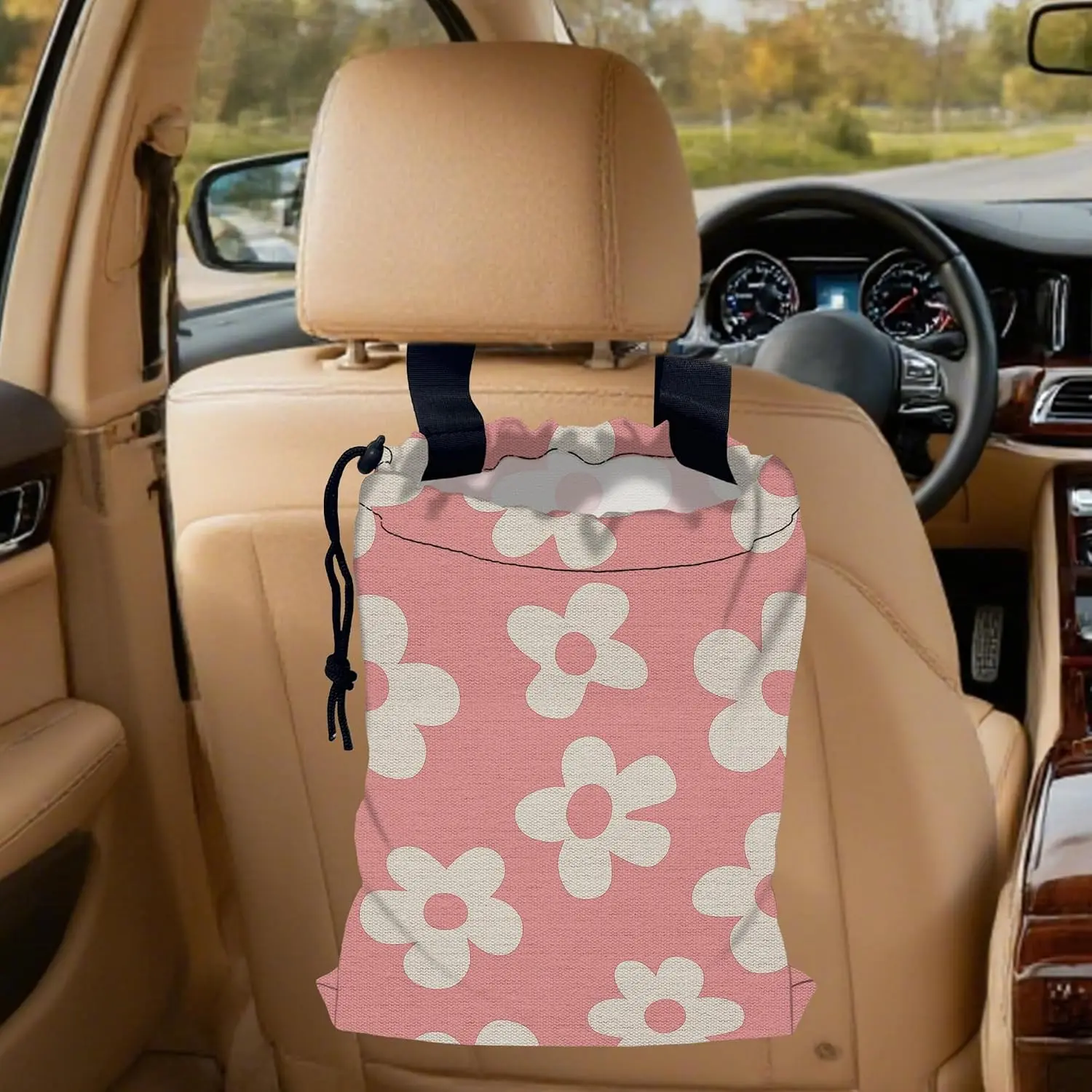 Groovy   Garbage Bag, Small  Trash Bag ,Drawstring  Garbage Bag with Adjustable Buckle for   Seat,SUVs,Camping,Road Trips