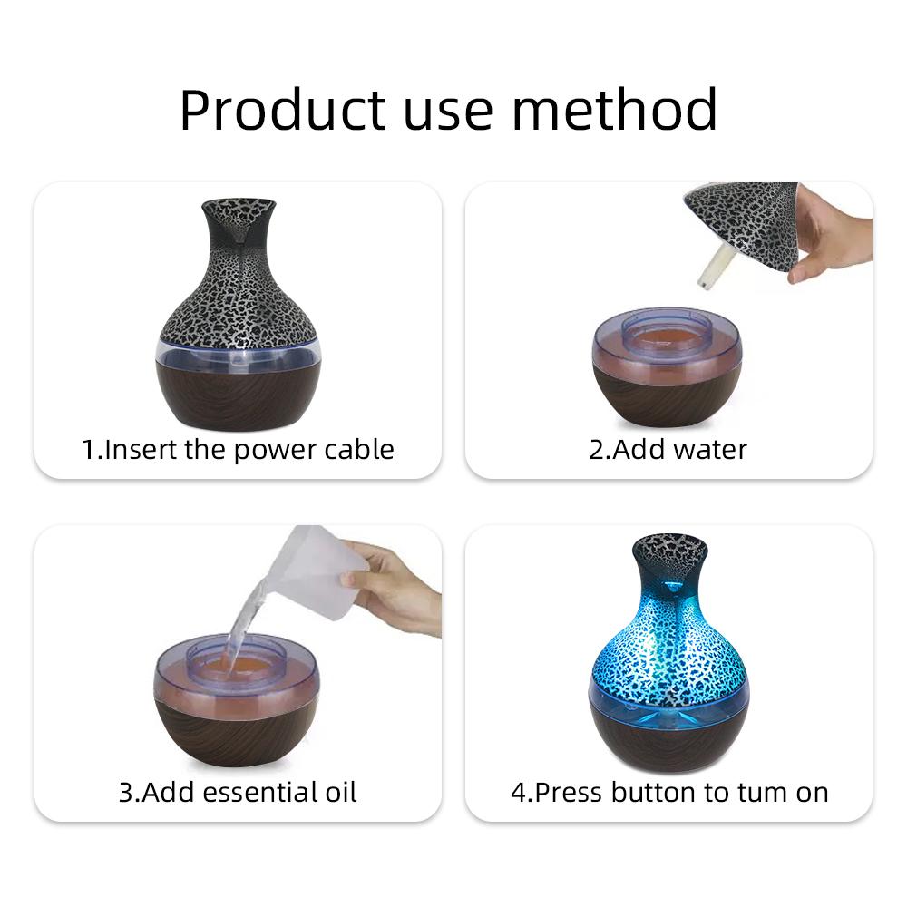 Remote Control Aromatherapy Diffuser 300ML with 2 Essential Oils USB Cold Mist Humidifier 7-Color Lights Super Quiet for Home Office Ideal Gift Remote Control Aromatherapy Diffuser 300ML with 2 Essential Oils USB Cold Mist Humidifier 7-Color Lights Super Quiet for Home Office Ideal Gift