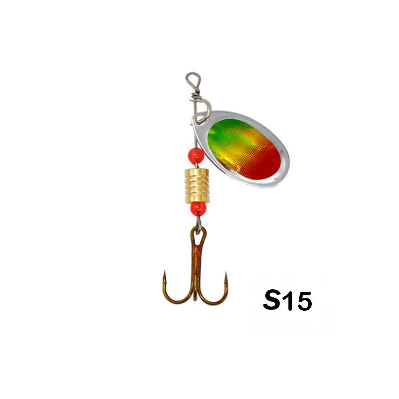 Lure bait rotating composite spinner fishing gear set, 16-piece metal lure spinner artificial bait set