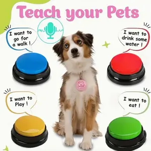 Pet Button (4pcs/set), Dog Voice Button, Recordable Button, Interactive Pet Button, Fun Pet Toy for Dogs & Cats