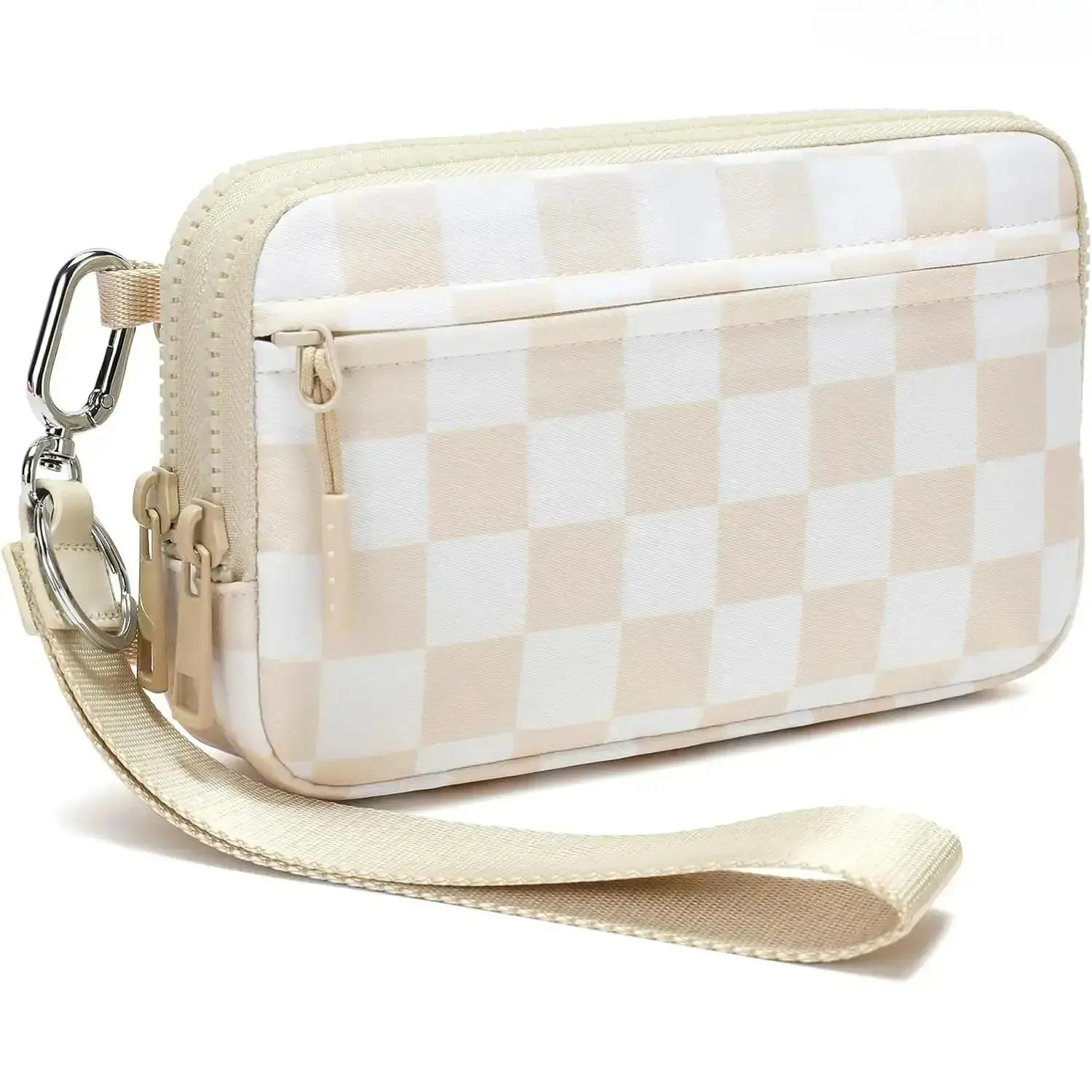 Women's Trendy Minimalist Checkered Sling Bag, Lightweight Waterproof Nylon Crossbody Purse with Zipper Pockets and Adjustable Strap for Sports & Travel, Trendy Minimalist Purse, Casual