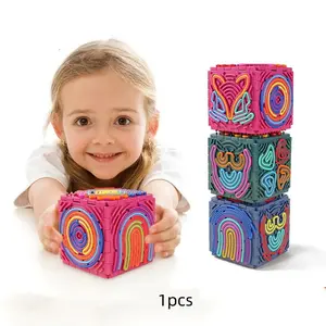 Puzzle Cube Sensory Activity, 3D Assembly Stress Relief Toy, Educational Brain Teaser for Kids, Fun Interactive Game