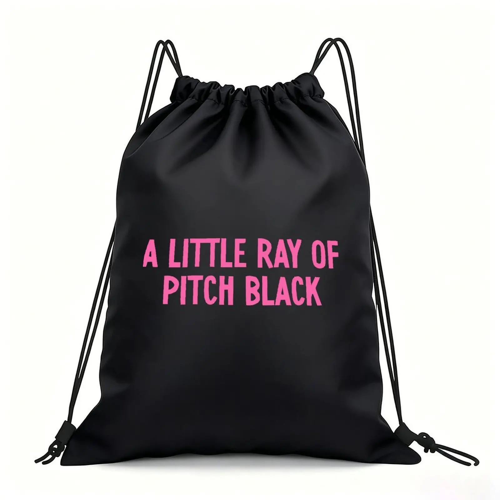 Portable Drawstring Sack Bag with Custom Graphic Print, Waterproof Polyester String Backpack for Gym Workout Swimming Hiking