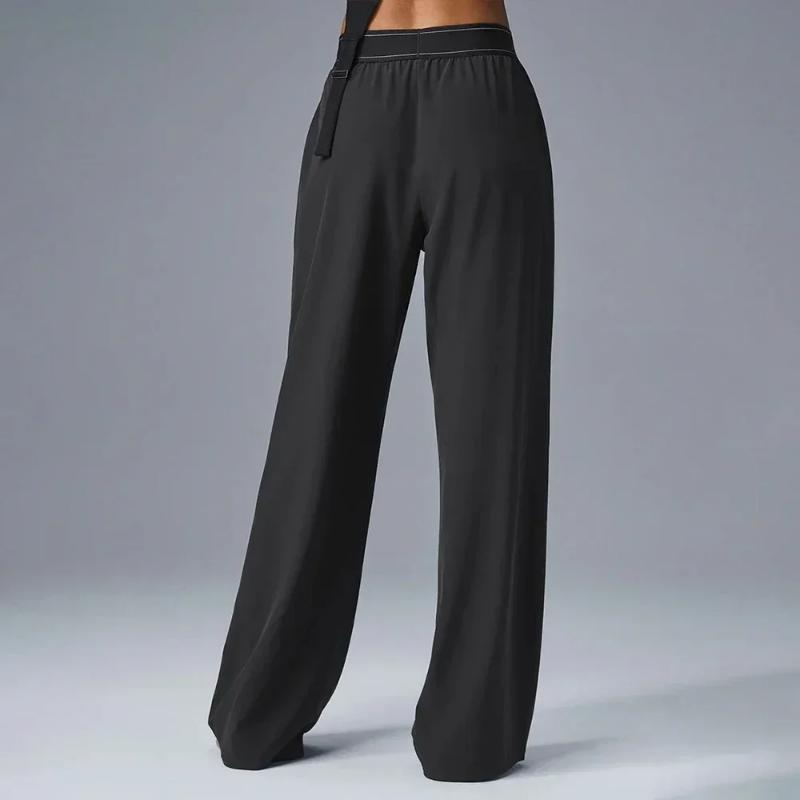 Casual Vibe Style Women's Wide Leg Pants Yoga Front Fold Loose Elastic Waist Sports Straight Pocket Soft Black Casual Womenswear Activewear Blouse Essential Cropped Bottom Day Dress Light Summer Top Casual Vibe Style Women's Wide Leg Pants Yoga Front Fold Loose Elastic Waist Sports Straight Pocket Soft Black Casual Womenswear Activewear Blouse Essential Cropped Bottom Day Dress Light Summer Top