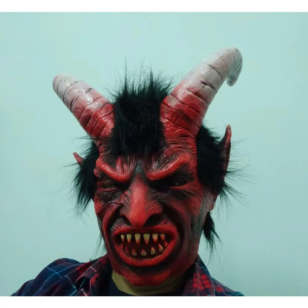 Scary Devil Demon Latex Mask with Claw Sleeves for Halloween Cosplay Party Prop