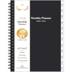 2026-2031 Monthly Planner/Calendar - 5 Year Monthly Planner 2026-2031 with Tabs, Jul 2026 - Jun 2031, 6.4" x 8.5", 60 Monthly Planner, Two-Side Pocket, 9 Notes Pages, Suitable for Long-Term Planning
